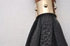 Authentic GUCCI Bamboo Tassel Vintage Bag Charm Leather Black 2828I