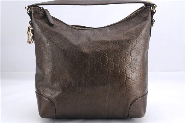 Authentic GUCCI Guccissima Heart Bit Shoulder Bag GG Leather 269958 Brown 2830E