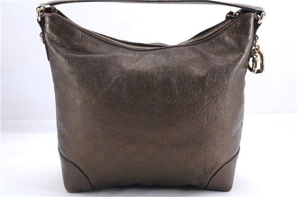 Authentic GUCCI Guccissima Heart Bit Shoulder Bag GG Leather 269958 Brown 2830E
