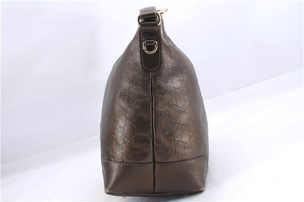 Authentic GUCCI Guccissima Heart Bit Shoulder Bag GG Leather 269958 Brown 2830E