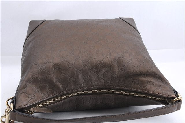 Authentic GUCCI Guccissima Heart Bit Shoulder Bag GG Leather 269958 Brown 2830E