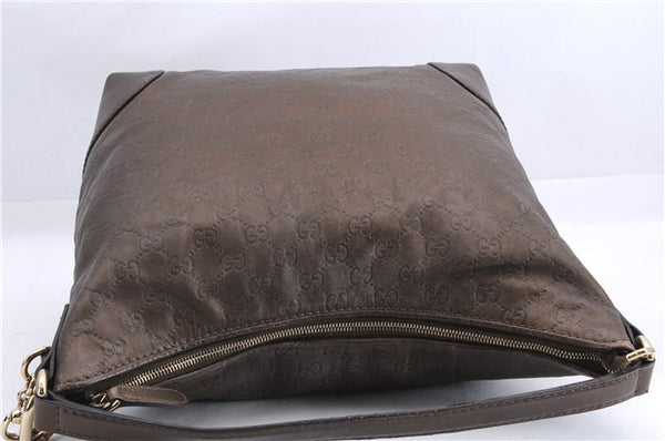 Authentic GUCCI Guccissima Heart Bit Shoulder Bag GG Leather 269958 Brown 2830E