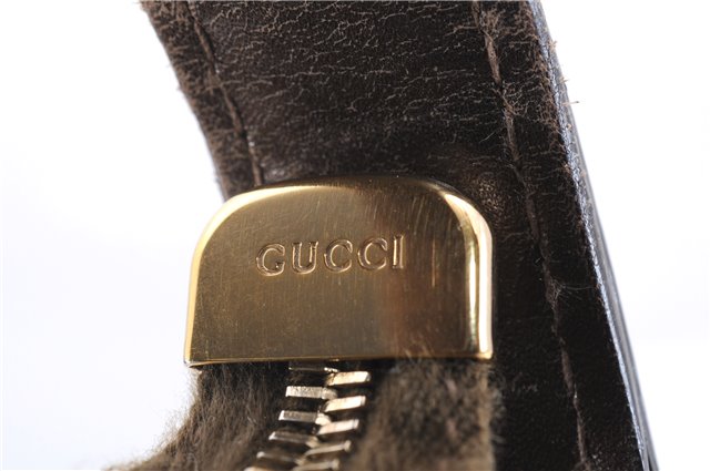 Authentic GUCCI Guccissima Heart Bit Shoulder Bag GG Leather 269958 Brown 2830E