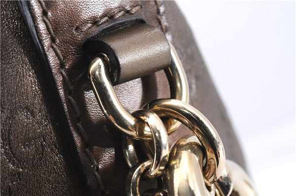 Authentic GUCCI Guccissima Heart Bit Shoulder Bag GG Leather 269958 Brown 2830E