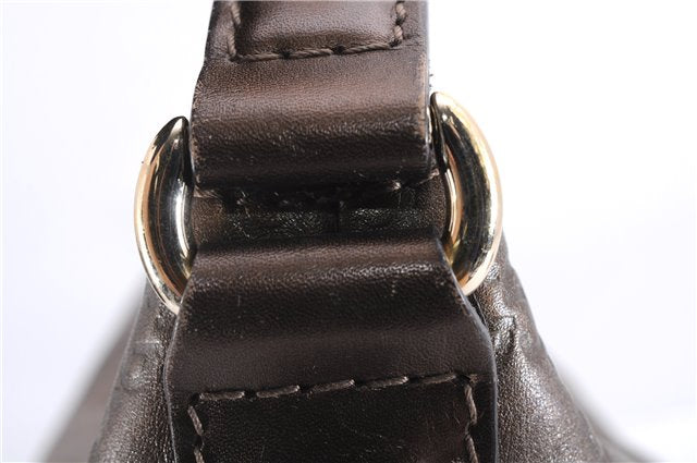 Authentic GUCCI Guccissima Heart Bit Shoulder Bag GG Leather 269958 Brown 2830E