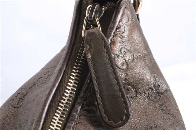 Authentic GUCCI Guccissima Heart Bit Shoulder Bag GG Leather 269958 Brown 2830E