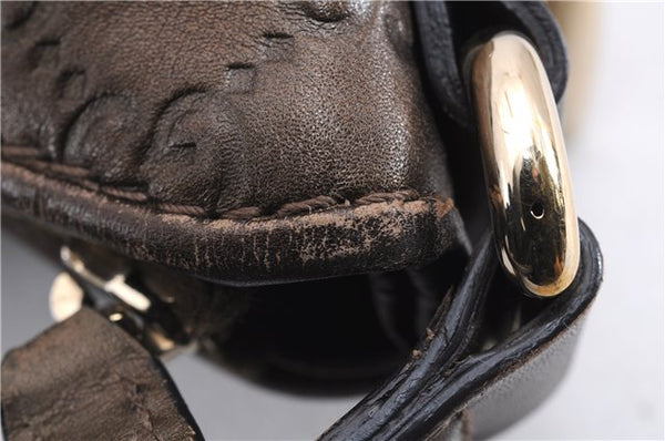 Authentic GUCCI Guccissima Heart Bit Shoulder Bag GG Leather 269958 Brown 2830E