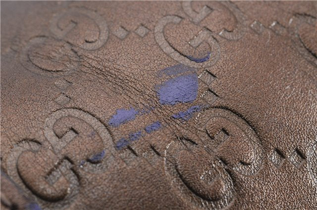 Authentic GUCCI Guccissima Heart Bit Shoulder Bag GG Leather 269958 Brown 2830E