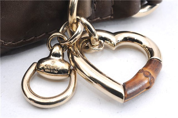 Authentic GUCCI Guccissima Heart Bit Shoulder Bag GG Leather 269958 Brown 2830E