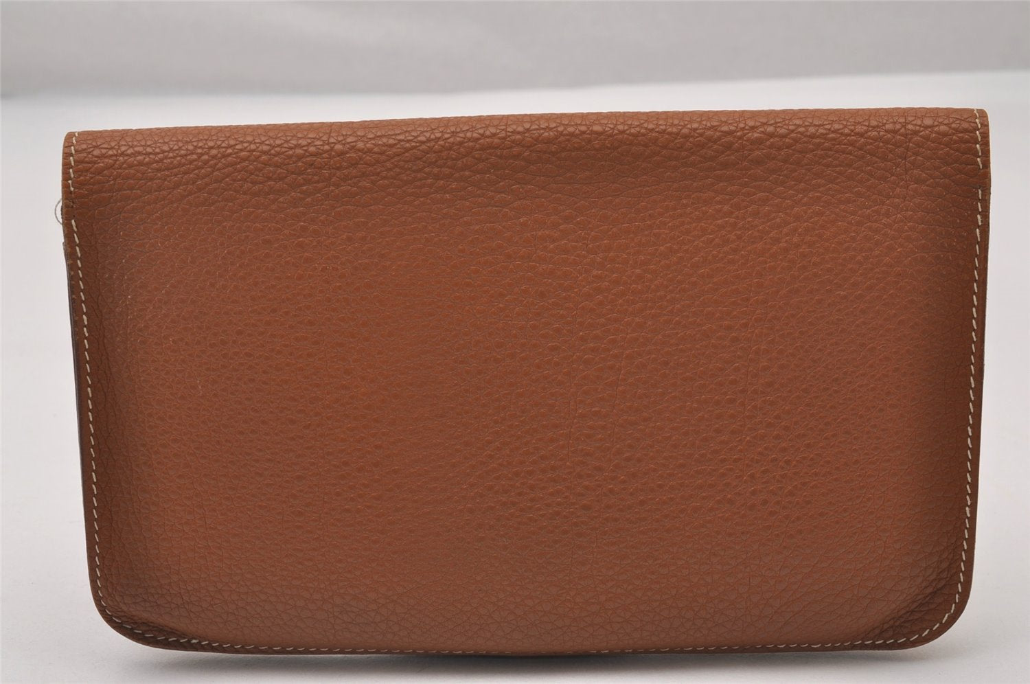 Authentic HERMES Dogon GM Leather Long Wallet Purse Brown 2830I