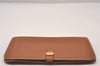 Authentic HERMES Dogon GM Leather Long Wallet Purse Brown 2830I