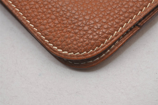 Authentic HERMES Dogon GM Leather Long Wallet Purse Brown 2830I