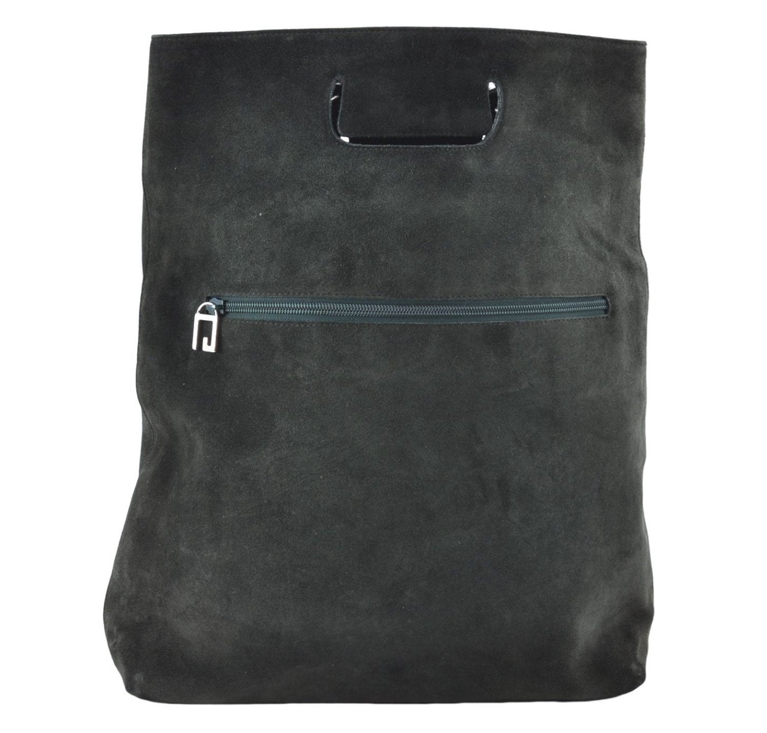 Authentic GUCCI Vintage Tote Hand Bag Suede Leather Green Junk 2831E