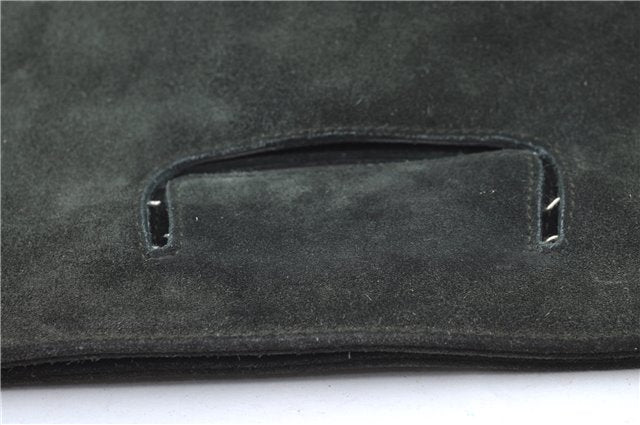 Authentic GUCCI Vintage Tote Hand Bag Suede Leather Green Junk 2831E