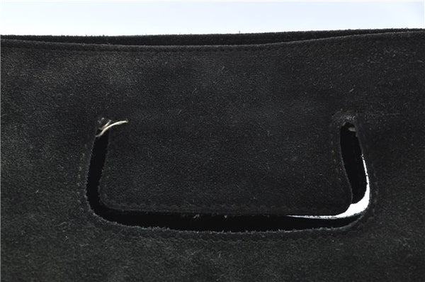 Authentic GUCCI Vintage Tote Hand Bag Suede Leather Green Junk 2831E