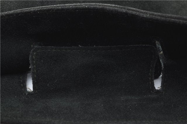 Authentic GUCCI Vintage Tote Hand Bag Suede Leather Green Junk 2831E