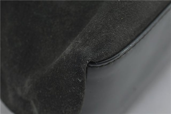 Authentic GUCCI Vintage Tote Hand Bag Suede Leather Green Junk 2831E