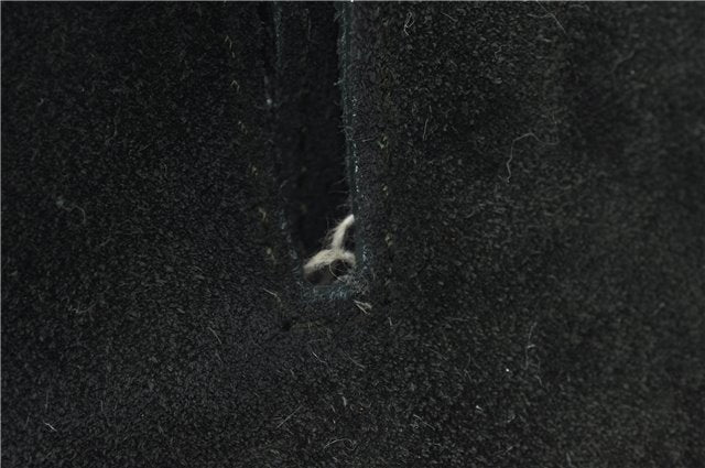 Authentic GUCCI Vintage Tote Hand Bag Suede Leather Green Junk 2831E