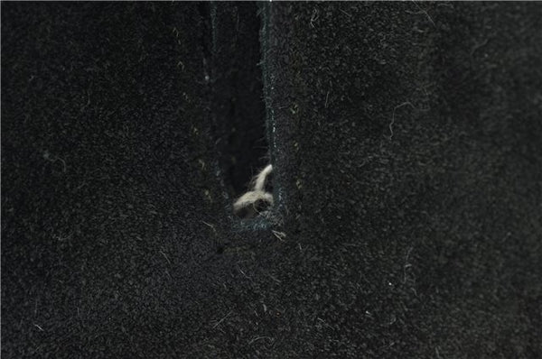 Authentic GUCCI Vintage Tote Hand Bag Suede Leather Green Junk 2831E