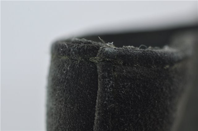 Authentic GUCCI Vintage Tote Hand Bag Suede Leather Green Junk 2831E