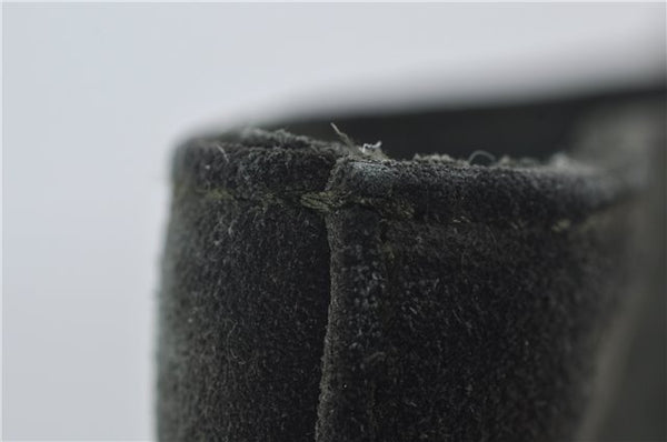 Authentic GUCCI Vintage Tote Hand Bag Suede Leather Green Junk 2831E