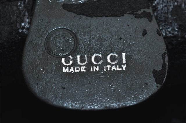 Authentic GUCCI Vintage Tote Hand Bag Suede Leather Green Junk 2831E