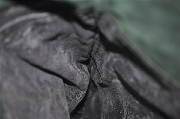 Authentic GUCCI Vintage Tote Hand Bag Suede Leather Green Junk 2831E