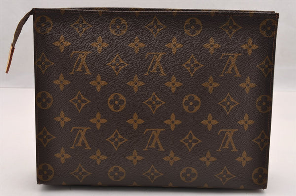 Auth Louis Vuitton Monogram Poche Toilette 26 Cosmetics Pouch Old Model LV 2831I