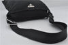 Authentic PRADA Nylon Vela Sport Leather Shoulder Cross Bag BT0175 Black 2832E