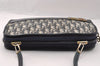 Authentic Christian Dior Trotter Shoulder Bag Canvas Leather Navy Blue CD 2833I