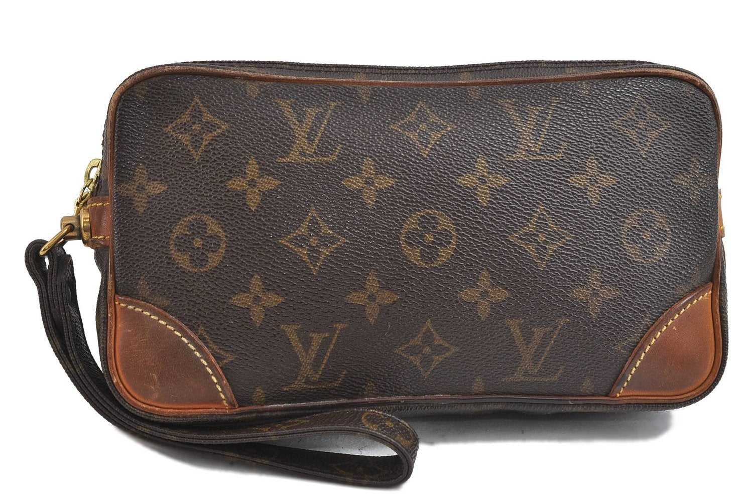 Auth Louis Vuitton Monogram Marly Dragonne PM Clutch Hand Bag M51827 LV 2836D