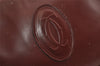 Authentic Cartier Must de Cartier Leather Shoulder Bag Bordeaux Red 2836I