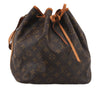 Authentic Louis Vuitton Monogram Petit Noe M42226 Shoulder Drawstring Bag 2837F