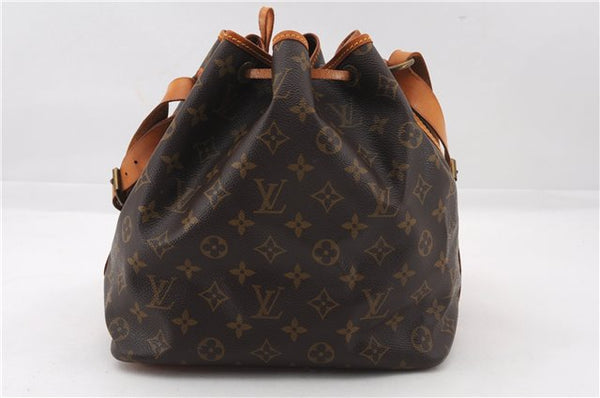 Authentic Louis Vuitton Monogram Petit Noe M42226 Shoulder Drawstring Bag 2837F