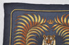 Authentic HERMES Petit Carre 40 Scarf "TIGRE ROYAL" Cashmere Silk Navy 2838I