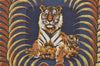 Authentic HERMES Petit Carre 40 Scarf "TIGRE ROYAL" Cashmere Silk Navy 2838I