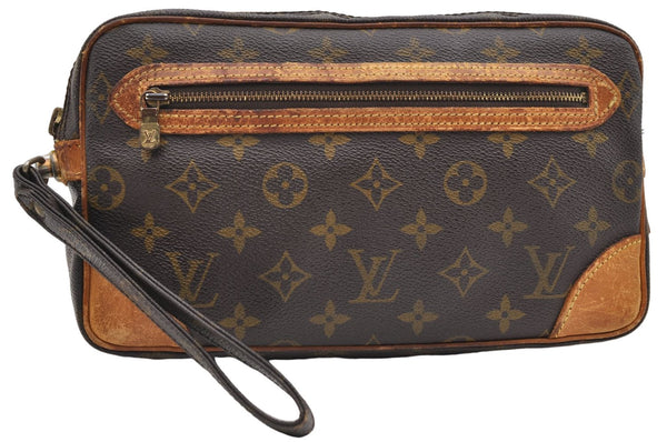 Auth Louis Vuitton Monogram Marly Dragonne GM Clutch Hand Bag M51825 Junk 2839E