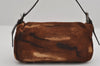 Authentic FENDI Mamma Baguette Shoulder Hand Bag Unborn Calf Leather Brown 2840I