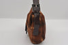 Authentic FENDI Mamma Baguette Shoulder Hand Bag Unborn Calf Leather Brown 2840I