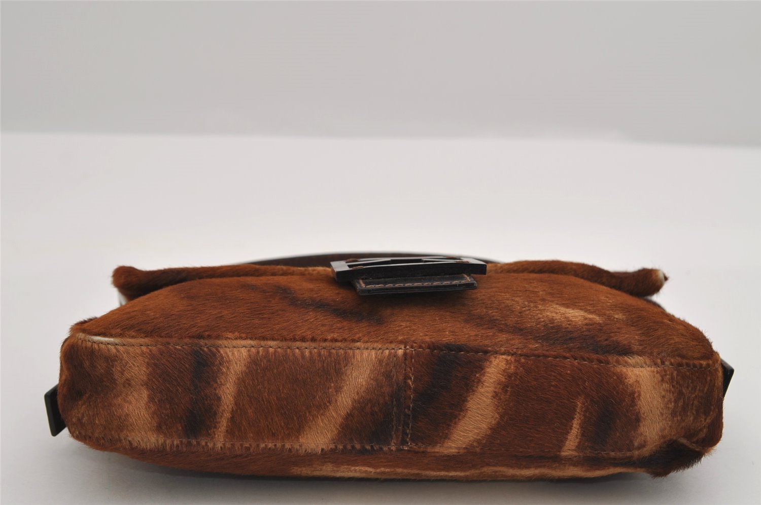 Authentic FENDI Mamma Baguette Shoulder Hand Bag Unborn Calf Leather Brown 2840I