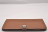 Authentic HERMES Dogon GM Vintage Leather Long Wallet Purse Brown 2841I