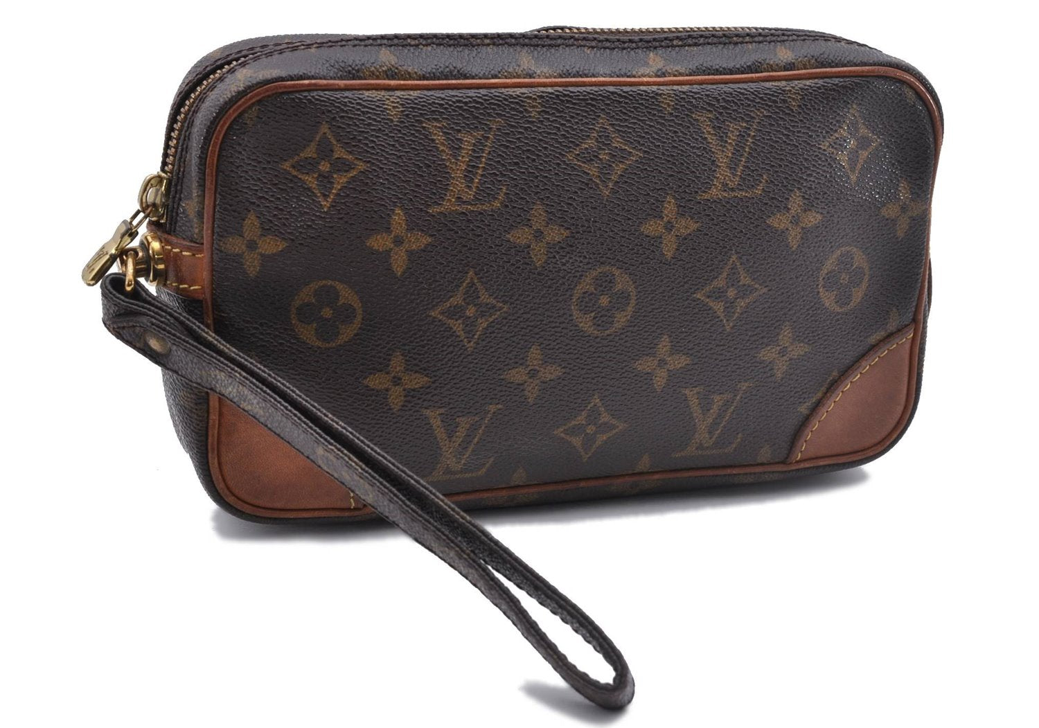 Auth Louis Vuitton Monogram Marly Dragonne PM Clutch Hand Bag M51827 LV 2842D
