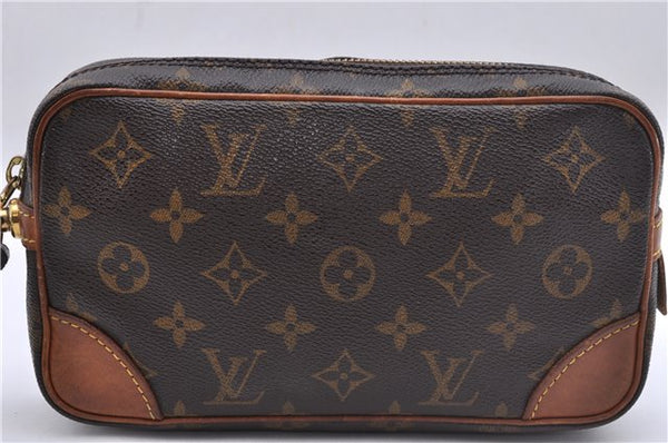Auth Louis Vuitton Monogram Marly Dragonne PM Clutch Hand Bag M51827 LV 2842D