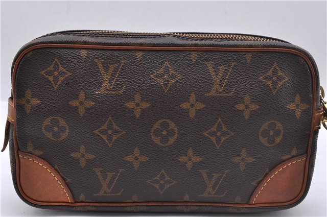 Auth Louis Vuitton Monogram Marly Dragonne PM Clutch Hand Bag M51827 LV 2842D