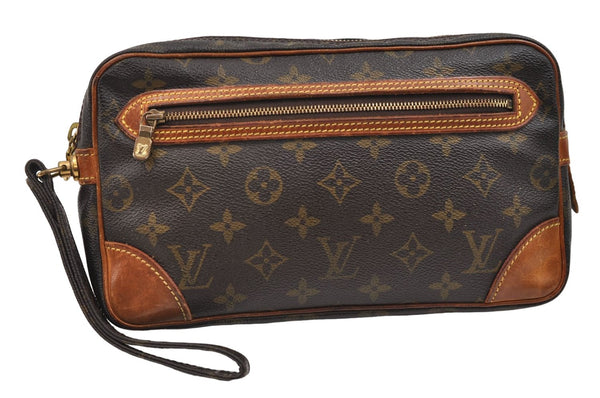 Authentic Louis Vuitton Monogram Marly Dragonne GM Clutch Hand Bag M51825 2842E