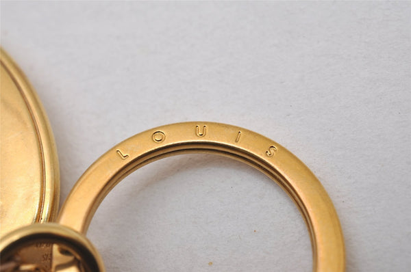 Authentic Louis Vuitton Porte Cles Maison Charm Key Ring Gold M65086 LV 2842I
