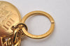 Authentic Louis Vuitton Porte Cles Maison Charm Key Ring Gold M65086 LV 2842I