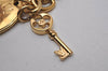 Authentic Louis Vuitton Porte Cles Maison Charm Key Ring Gold M65086 LV 2842I
