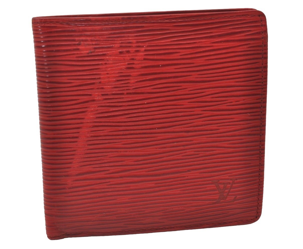 Authentic Louis Vuitton Epi Porte Billet Carte Credit Monnaie Wallet Red 2843I