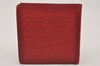 Authentic Louis Vuitton Epi Porte Billet Carte Credit Monnaie Wallet Red 2843I